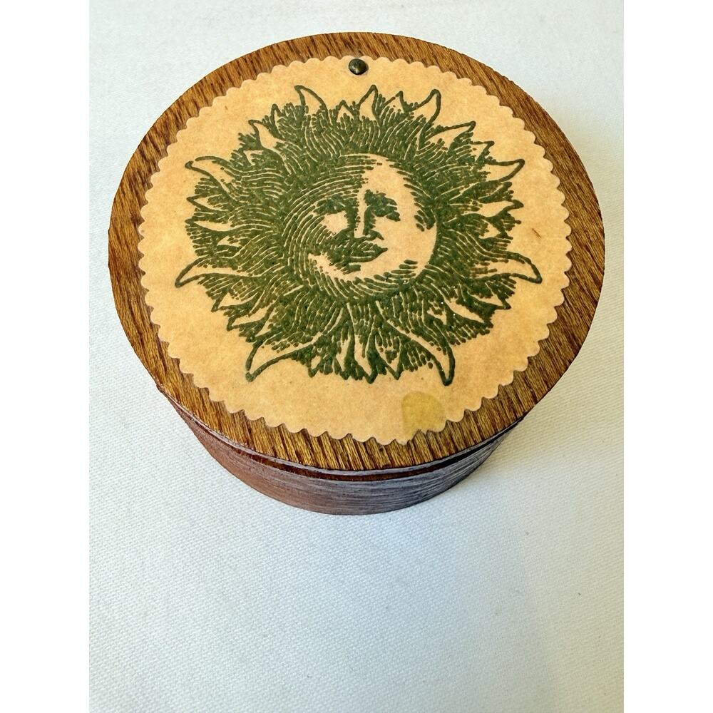 Handcrafted Wooden Sun fuce Trinket Box